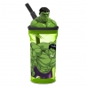 Hulk 3D Cup with Figurine and Straw for Children
