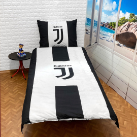 Juventus Logo Set lenzuola, Copripiumino 140x200 letto singolo 100% cotone Biancheria da letto