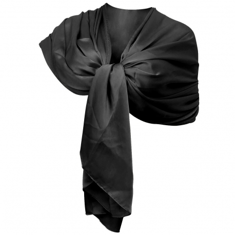 ZDMHSH Sciarpa Lunga Effetto Seta Per Donna - 180x90 Cm, Morbida E Leggera, Protezione Solare, Nero
