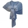 Elegante SCIARPA in Seta Blu Jeans Scialle Foulard, Donna Coprispalle Stola Cerimonia