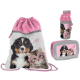 Dog Cats Happy Set Bag Bag Backpack Flat Box Lunch Box Bottle 500ml