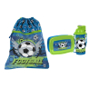 Pallone Calcio Set Sacca Borsa Zaino Piatto Box Portamerenda Borraccia 500ml