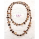 Long Pearl Necklace Hard stones, crystal beads Women