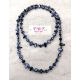 Collana Lunga Madreperla (Blu scuro -perline blu elettrico ) pietre Dure,perle cristalli da donna