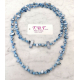 Collana Lunga Madreperla (Blu - perline Blu ) pietre Dure,perle cristalli da donna