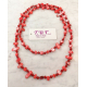 Collana Lunga Madreperla (Rosso - perline rosso ) pietre Dure,perle cristalli da donna
