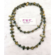Collana Lunga Madreperla (Verde chiaro - perline opache ) pietre Dure,perle cristalli da donna