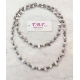 Long Pearl Necklace Hard stones, crystal beads Women
