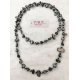 Long Pearl Necklace Hard stones, crystal beads Women