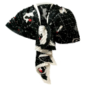 N°5 Nero Elegante Sciarpa Plissettata Misto Seta Sciale Foulard Donna Cerimonia