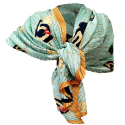N°5 Verde Elegante Sciarpa Plissettata Misto Seta Sciale Foulard Donna Cerimonia