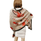 Elegant Silk Scarf pleated Shawl Foulard, Woman Shrug Ceremony