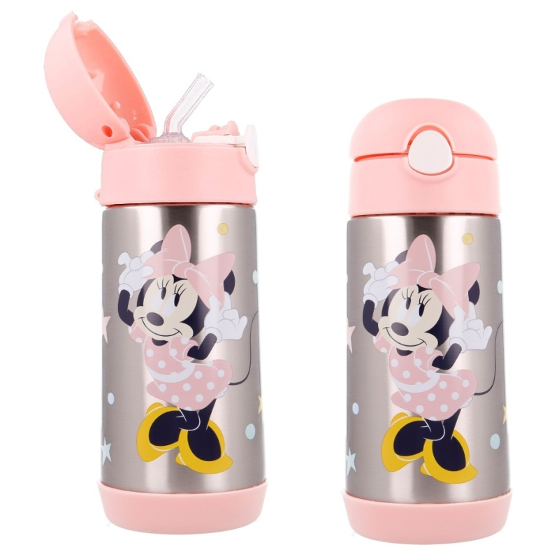 Disney Minnie Mouse Borraccia in Acciaio 360 ml con Cannuccia Bambini -  LaTuaPreferita