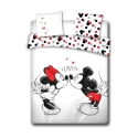 Dinsey Minnie Mouse e Topolino Baccio Set lenzuola, Copripiumino 200x200 letto 1piazza e mezza 100% cotone Biancheria da letto