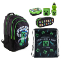 Minecraft Creeper set Zaino 44x32x20cm Astuccio, Sacco Sport Scuola Ragazzi