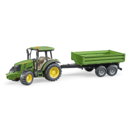 Trattore John Deere 5115 M with trailer equipped with sides