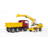 Bruder Dumper MAN TGA Red Truck with Digger