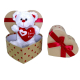 Couple of Teddy Bears with Heart 20 cm White Plush in Valentine's Day Gift Bag