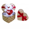 Orsetto con Cuore 24cm Peluche Bianco in Scatola Regalo San Valentino