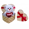 Orsetto cuore Love 24cm Peluche Grigio in Scatola Regalo San Valentino