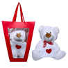 White Plush Bear 35cm with Letter in Valentine's Day Gift Bag