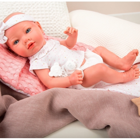 Arias Bambola Reborn Noel 40cm Bambolotto Neonato con Ciuccio