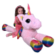 Giant Huge Unicorn Plush Toy 120cm With White Wings Lying Adult Kids