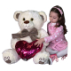 Ivon Bear Plush 80 cm Beige, Perfect Gift for Children Adults