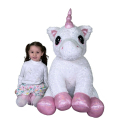 Giant Unicorn Plush Toy 95cm Sitting Pony White Glitter, Kids Girl Adults