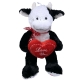 Mucca 50cm Grande Peluche con Cuore " Love You " Bianco nero