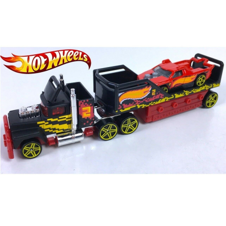 Hot Wheels Districk Transport Super Rigs Camino with Car in 1:64 scale