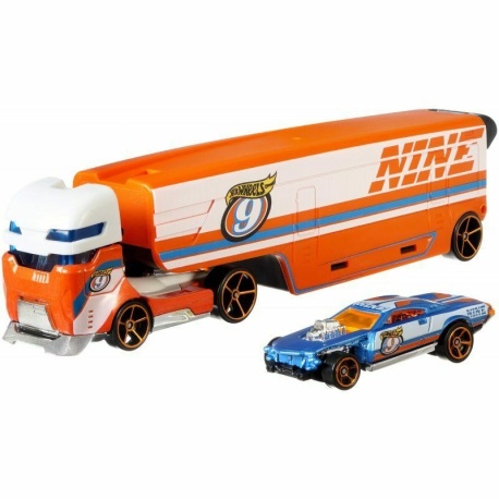 Hot Wheels Crew Carrier Super Rigs Fireplace with 1:64 Scale Cars