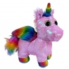 Unicorno 30cm con Ali Peluche Paillettes Lustrini Reversibile Rosa Girabrilla