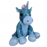 Sitting Unicorn 35cm Plush Sequined Sequins Reversible Blue Girabrilla