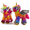 Unicorn 35cm with Wings Plush Sequins Sequins Reversible Fuchsia Girabrilla
