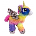 Unicorno 35cm con Ali Peluche Paillettes Lustrini Reversibile Mcolor Girabrilla