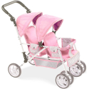 Arias ELEGANCE Grande Passeggino Gemelli Per Bambola Fino a 60cm Rosa