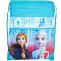 Disney Frozen Zaino Piatto Sacca Sport Palestra Escursioni Frozen 2 blu zip