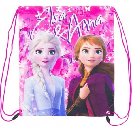 Disney Frozen Flat Backpack Bag Sports Gym Hiking Frozen 2 blue zip