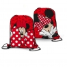 Disney Minnie Mouse Zaino Piatto Sacca Sport Palestra Escursioni Fiocco Rosso