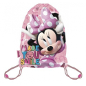 Disney Minnie Mouse Zaino Piatto Sacca Sport Palestra Escursioni Pink Smile