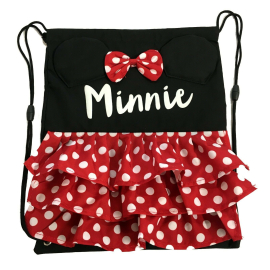 Disney Minnie Mouse Flat Backpack Bag Sports Gym Hiking Minnie Pale