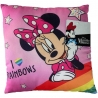 Cuscino Minnie Mouse 40x40cm Decorativo Microfibra con Tasca Porta Pigiama