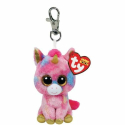 TY Beanie Peluche Unicorno Fantasia Portachiavi 8.5cm Ragazza Donna Clip Borsa zaino