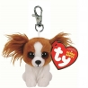 TY Beanie Plush Dog Barks Keychain 8.5cm Girl Women Clip Bag Backpack