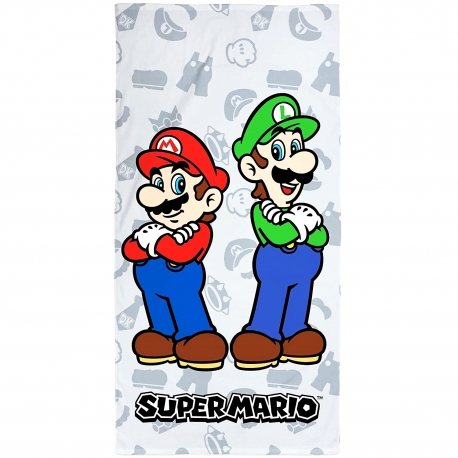 Super Mario Asciugamano in Cotone 100% Telo Mare 70x140cm Bambini