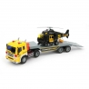 Auto Carro Attrezzi Camion Trasporti Elicottero Nero Luci e Suoni Scala 1:16
