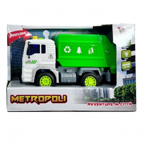 Auto Carro Attrezzi Camion con Ruspa Luci e Suoni Scala 1:16