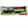 Large Tractor with Various Accessories Farm Tractors 1:16 Scale With Green Trailer