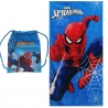 Spiderman Uomo Ragno Telo Mare in Cotone 100% 70x140cm Bambini + Sacco 40x30cm